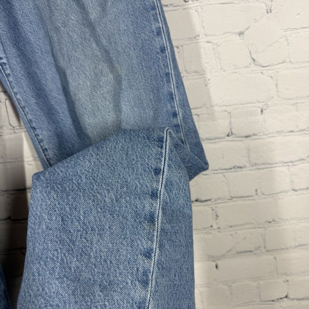 Levis Ribcage Straight Ankle Jeans Women W30 L27 Button Fly Big E Light Blue - Picture 12 of 16